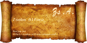 Zsebe Alfonz névjegykártya